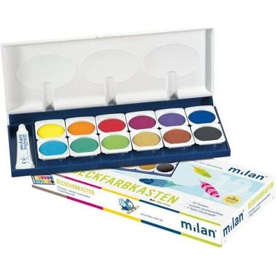 Stylex, Künstlerfarbe + Bastelfarbe, 300/12 - Deckfarbkasten 12 Farben 1 Tube Deckweiss Stylex, Künstlerfarbe + Bastelfarbe, 300/12 - Deckfarbkasten 12 Farben 1 Tube Deckweiss