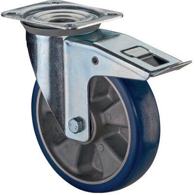 BS Rollen, Möbelrollen, Lenkrolle D.250mm Trgf.350kg m.Festst.PU 135x110mm blau BS Rollen, Möbelrollen, Lenkrolle D.250mm Trgf.350kg m.Festst.PU 135x110mm blau