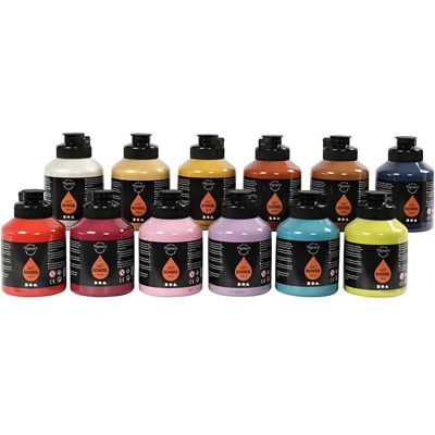 Pigment Art School-Farbe - Sortiment - Zusätzliche Farben - 12x500ml - Farbe Pigment Art School-Farbe - Sortiment - Zusätzliche Farben - 12x500ml - Farbe
