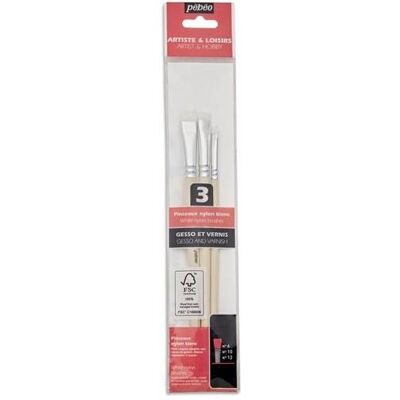Pebeo, Pinsel, 3 Nylon-B-Klebepinsel Pebeo, Pinsel, 3 Nylon-B-Klebepinsel