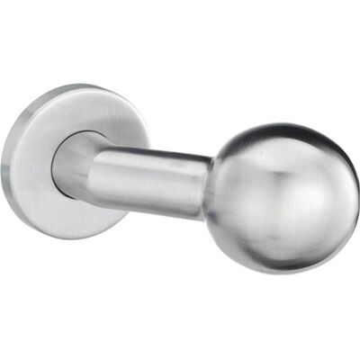 EDI Edelstahl Türknopf - Gekröpfter Kugelkopf - 55mm Rosette - 8mm Aufnahme EDI Edelstahl Türknopf - Gekröpfter Kugelkopf - 55mm Rosette - 8mm Aufnahme