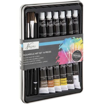 Grafix, Künstlerfarbe + Bastelfarbe, Aquarellfarbe mit Zubehör, 16 Stk. Grafix, Künstlerfarbe + Bastelfarbe, Aquarellfarbe mit Zubehör, 16 Stk.