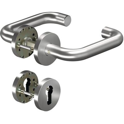 Ogro, Türgriff + Türgarnitur, Rosettengarnitur CORE8100 8mm / 6501 / 6612 PZ ER Edelstahl ER U-Form PZ DIN links / rechts D/D Ogro, Türgriff + Türgarnitur, Rosettengarnitur CORE8100 8mm / 6501 / 6612 PZ ER Edelstahl ER U-Form PZ DIN links / rechts D/D