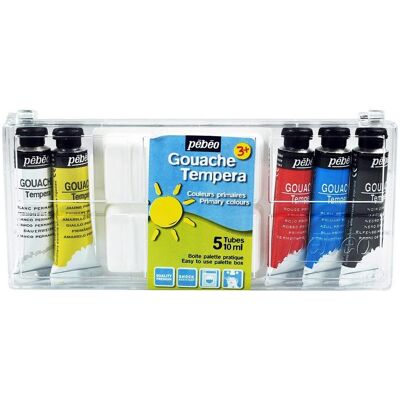 Pébéo 5 Tuben Gouachefarben + Palette - Mehrfarbige Kunstbedarf Pébéo 5 Tuben Gouachefarben + Palette - Mehrfarbige Kunstbedarf