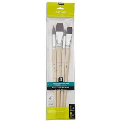 Pebeo Modellpinsel-Set - 4 Flach- und Rundpinsel für Künstler Pebeo Modellpinsel-Set - 4 Flach- und Rundpinsel für Künstler