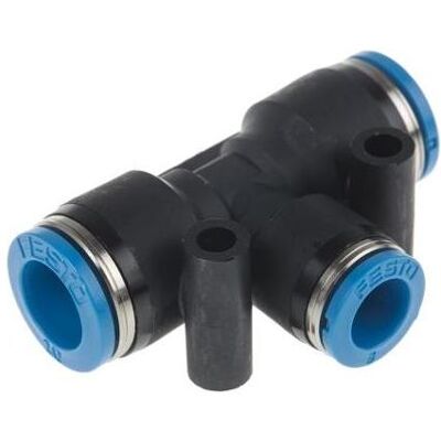Festo, Zubehör Befestigungstechnik, Push in T Connector, 10mm, 8mm Festo, Zubehör Befestigungstechnik, Push in T Connector, 10mm, 8mm