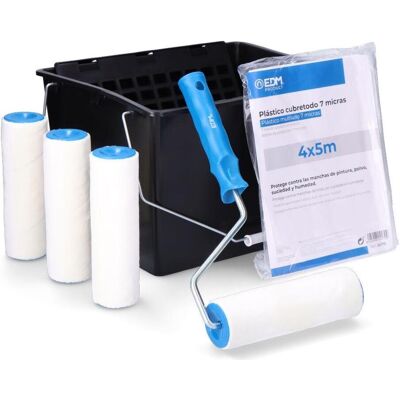 EDM, Farbroller, Promotional set roller + bucket + replacement parts 3 units + plastic cover (18 cm) EDM, Farbroller, Promotional set roller + bucket + replacement parts 3 units + plastic cover (18 cm)