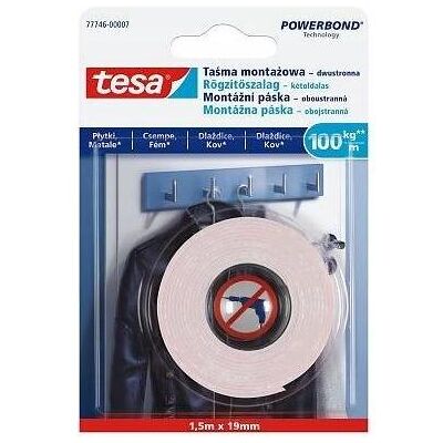 TESA - Fliesen Montagesband 19 mm x 1,5 m - 19 mm - 1,5 m - Tape TESA - Fliesen Montagesband 19 mm x 1,5 m - 19 mm - 1,5 m - Tape