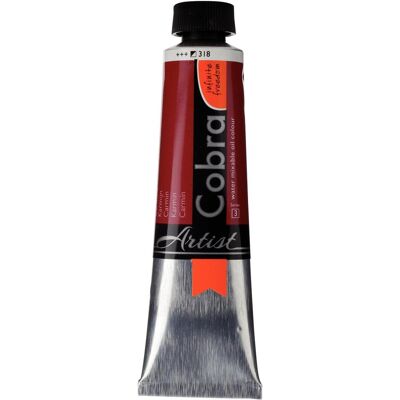 Talens, Künstlerfarbe + Bastelfarbe, Oelfarbe Cobra wasservermalbar Karmin 318 (40 ml) Talens, Künstlerfarbe + Bastelfarbe, Oelfarbe Cobra wasservermalbar Karmin 318 (40 ml)
