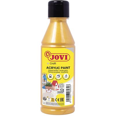 Jovi, Künstlerfarbe + Bastelfarbe, Decor Acrylfarbe gold, 250 ml Flasche (250 ml) Jovi, Künstlerfarbe + Bastelfarbe, Decor Acrylfarbe gold, 250 ml Flasche (250 ml)