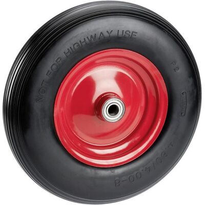 Dörner + Helmer, Möbelrollen, Pannensicheres Schubkarrenrad 400x100x20mm, Kula, NL 88mm, Rillenprofil, rote Metallfelge Dörner + Helmer, Möbelrollen, Pannensicheres Schubkarrenrad 400x100x20mm, Kula, NL 88mm, Rillenprofil, rote Metallfelge