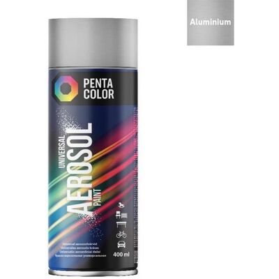 Pentacolor, Künstlerfarbe + Bastelfarbe, PAINT AEROS PENTA ALUMINIUM 400ML R-9006 (400 ml) Pentacolor, Künstlerfarbe + Bastelfarbe, PAINT AEROS PENTA ALUMINIUM 400ML R-9006 (400 ml)