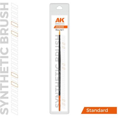 AK Interactive, Pinsel, Ak Synthetic Brush - Round 1 AK Interactive, Pinsel, Ak Synthetic Brush - Round 1