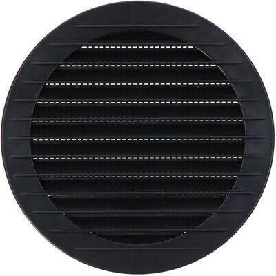 EDM, Zubehör Belüftungstechnik, Built-in round ventilation grill, abs, with mosquito net ø125mm grey anthracite EDM, Zubehör Belüftungstechnik, Built-in round ventilation grill, abs, with mosquito net ø125mm grey anthracite