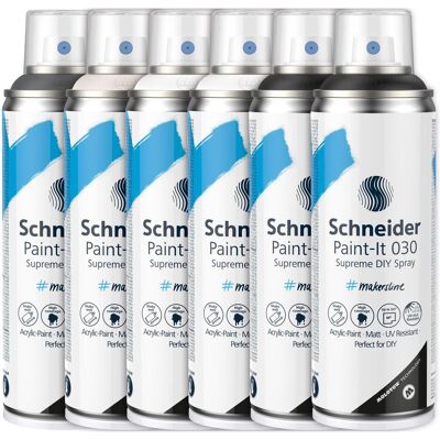 Schneider, Künstlerfarbe + Bastelfarbe, Warenpaket Supreme DIY Spray Paint-It 030 Basic Set (200 ml) Schneider, Künstlerfarbe + Bastelfarbe, Warenpaket Supreme DIY Spray Paint-It 030 Basic Set (200 ml)