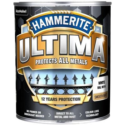Hammerite, Künstlerfarbe + Bastelfarbe, Paint Ultima Matt White 0.7l (700 ml) Hammerite, Künstlerfarbe + Bastelfarbe, Paint Ultima Matt White 0.7l (700 ml)