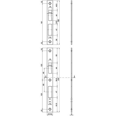 MSL, Türgriff + Türgarnitur, Flachschliessbleche B-24421 (Schliessblech) MSL, Türgriff + Türgarnitur, Flachschliessbleche B-24421 (Schliessblech)