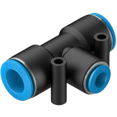 Festo, Zubehör Befestigungstechnik, Push in T Connector, 12mm, 8mm Festo, Zubehör Befestigungstechnik, Push in T Connector, 12mm, 8mm