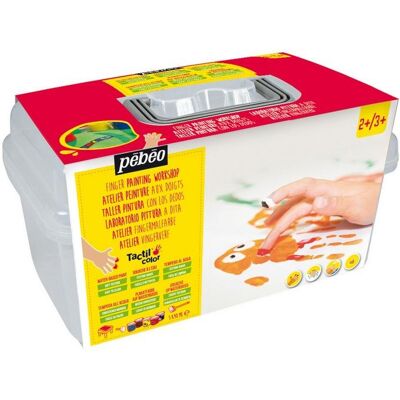Pebeo, Künstlerfarbe + Bastelfarbe, Tactilcolor Mini Atelier-Box Fingermalfarbe: 5 Töpfe (40 ml) Pebeo, Künstlerfarbe + Bastelfarbe, Tactilcolor Mini Atelier-Box Fingermalfarbe: 5 Töpfe (40 ml)