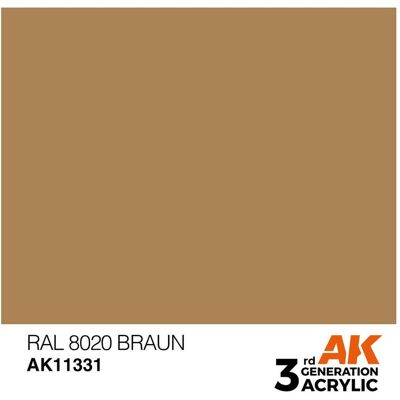 AK Interactive, Künstlerfarbe + Bastelfarbe, RAL 8020 Braun AK Interactive, Künstlerfarbe + Bastelfarbe, RAL 8020 Braun