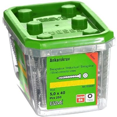 Essve Modell 5,0X40 Schrauben - CE-geprüft für Außenanwendungen Essve Modell 5,0X40 Schrauben - CE-geprüft für Außenanwendungen