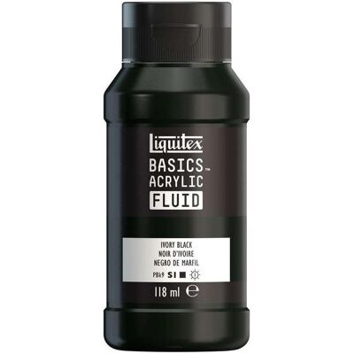 Liquitex - Basics Fluid - Ivory Black - Acrylic Paint Liquitex - Basics Fluid - Ivory Black - Acrylic Paint
