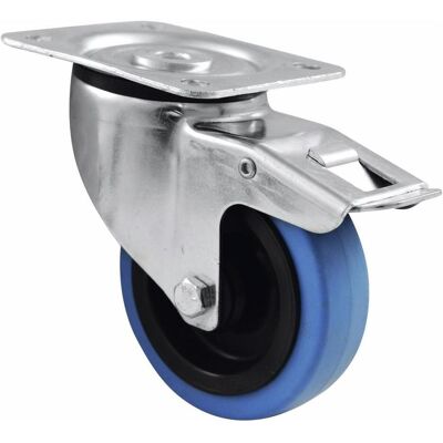 Roadinger, Möbelrollen, Lenkrolle 100mm BLUE WHEEL mit Bremse Roadinger, Möbelrollen, Lenkrolle 100mm BLUE WHEEL mit Bremse