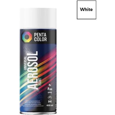 Pentacolor, Künstlerfarbe + Bastelfarbe, PAINT AEROS PENTA WHITE MAT 400ML R-9010 (400 ml) Pentacolor, Künstlerfarbe + Bastelfarbe, PAINT AEROS PENTA WHITE MAT 400ML R-9010 (400 ml)