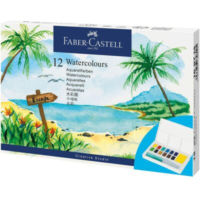 Faber-Castell, Künstlerfarbe + Bastelfarbe, Aquarellfarben Creative Studio. 12x + Pinsel (12 ml) Faber-Castell, Künstlerfarbe + Bastelfarbe, Aquarellfarben Creative Studio. 12x + Pinsel (12 ml)