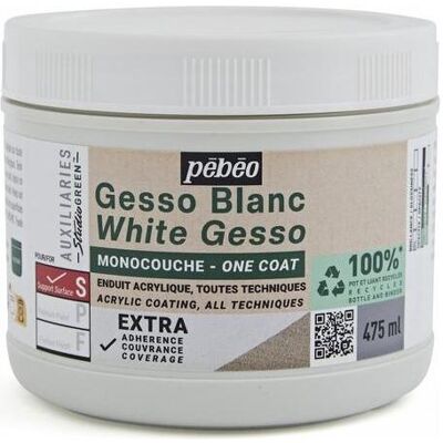 Pebeo, Künstlerfarbe + Bastelfarbe, Weisser Gesso-Einzelanstrich in Grün (475 ml) Pebeo, Künstlerfarbe + Bastelfarbe, Weisser Gesso-Einzelanstrich in Grün (475 ml)
