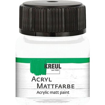 Kreul, Künstlerfarbe + Bastelfarbe, Acryl Mattfarbe Weiss 20ml (20 ml) Kreul, Künstlerfarbe + Bastelfarbe, Acryl Mattfarbe Weiss 20ml (20 ml)