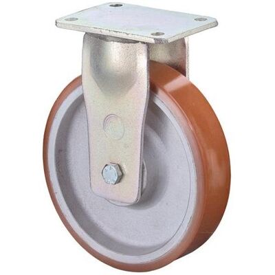 BS Rollen, Möbelrollen, Schwerlast-Bockrolle D.250mm Trgf.2200kg Guss-PU Platte L255xB200mm BS Rollen, Möbelrollen, Schwerlast-Bockrolle D.250mm Trgf.2200kg Guss-PU Platte L255xB200mm