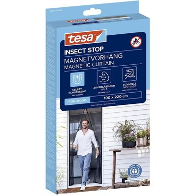 tesa, Fliegengitter, Insektenschutz Magnetvorhang für Balkon- und Terrassentüren, selbstschliessend, Montage ohne Bohren (100 x 220 cm) tesa, Fliegengitter, Insektenschutz Magnetvorhang für Balkon- und Terrassentüren, selbstschliessend, Montage ohne Bohren (100 x 220 cm)