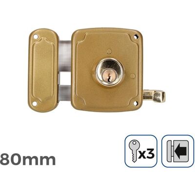 EDM, Türschloss + Schliesszylinder, Product Türzusatzschloss 85265 Gold Stahl 80 X 94 Mm Obenauf Legen EDM, Türschloss + Schliesszylinder, Product Türzusatzschloss 85265 Gold Stahl 80 X 94 Mm Obenauf Legen