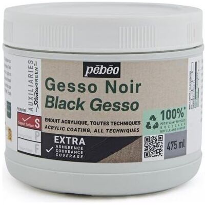 Pebeo Künstlerfarbe - Schwarz - Schwarzes Gesso - Künstlerfarbe Pebeo Künstlerfarbe - Schwarz - Schwarzes Gesso - Künstlerfarbe