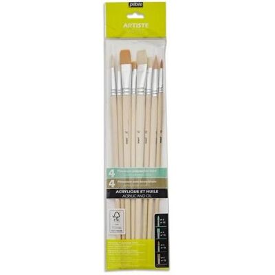Pebeo, Pinsel, 8 Flache + runde Poly + S ML-Pinsel Pebeo, Pinsel, 8 Flache + runde Poly + S ML-Pinsel