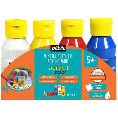 Pebeo Künstlerfarbe Acrylcolor Set - 4 klassische Farben - 150ml Pebeo Künstlerfarbe Acrylcolor Set - 4 klassische Farben - 150ml