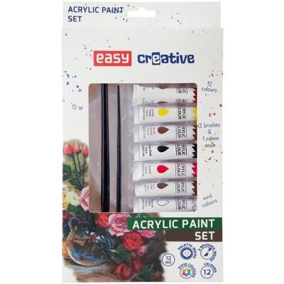 Easy, Künstlerfarbe + Bastelfarbe, Acrylfarben 12 Farben (12 ml) Easy, Künstlerfarbe + Bastelfarbe, Acrylfarben 12 Farben (12 ml)