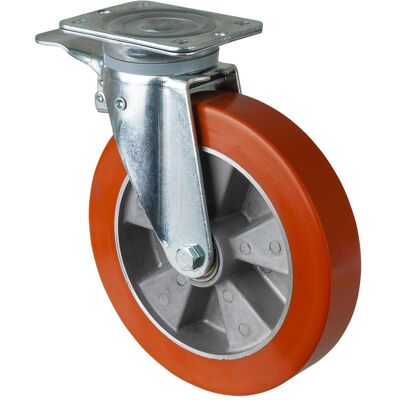 BS Rollen, Möbelrollen, Lenkrolle, N120.B90,mit Feststeller,m.Platte,Ø 250,B 50mm,600kg,Guss-Polyurethan BS Rollen, Möbelrollen, Lenkrolle, N120.B90,mit Feststeller,m.Platte,Ø 250,B 50mm,600kg,Guss-Polyurethan