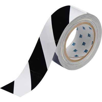 Brady, Klebeband, B-505, ToughStripe COLD, Bodenmarkierbänder, Polyester, Schwarz/Weiss, 50.80 mm x 30.48 m (50.80 mm) Brady, Klebeband, B-505, ToughStripe COLD, Bodenmarkierbänder, Polyester, Schwarz/Weiss, 50.80 mm x 30.48 m (50.80 mm)