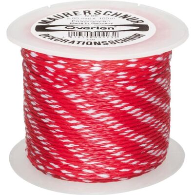 HP Autozubehör, Seil, Maurerschnur Länge 100 m Ø 2 mm 65 kg Polypropylen rot/weiss (100 m) HP Autozubehör, Seil, Maurerschnur Länge 100 m Ø 2 mm 65 kg Polypropylen rot/weiss (100 m)