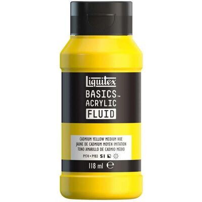 Liquitex - Basics Fluid - Cadmiumgelb Mittlerer Farbton Liquitex - Basics Fluid - Cadmiumgelb Mittlerer Farbton