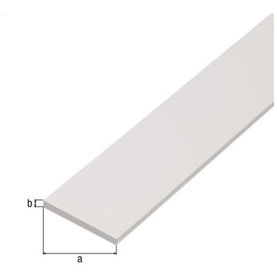 Alberts, Profil + Stange, Flachstange Kunststoff weiss 20x2 mm, 1 m Alberts, Profil + Stange, Flachstange Kunststoff weiss 20x2 mm, 1 m