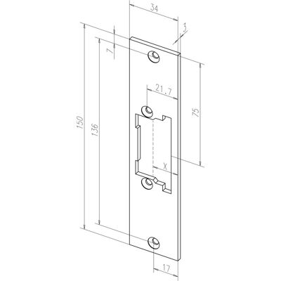 Assa Abloy, Türgriff + Türgarnitur, FlachSchliessblech Fallenführung S-1105EST ProFix KF Universal Assa Abloy, Türgriff + Türgarnitur, FlachSchliessblech Fallenführung S-1105EST ProFix KF Universal