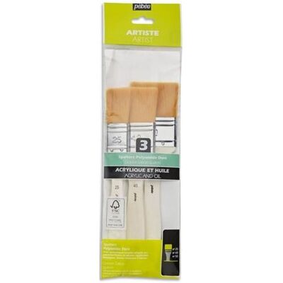 Pebeo, Pinsel, 3 flache goldene Polyspalter Pebeo, Pinsel, 3 flache goldene Polyspalter