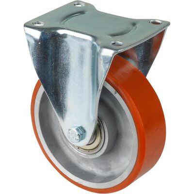 BS Rollen, Möbelrollen, Bockrolle 125 mm 300 kg Guss-Polyurethanbandage 105 x 85 mm Aluminium BS Rollen, Möbelrollen, Bockrolle 125 mm 300 kg Guss-Polyurethanbandage 105 x 85 mm Aluminium