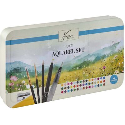 Grafix, Künstlerfarbe + Bastelfarbe, Nassau Luxus-Aquarellfarben-Set – 45 Farben Grafix, Künstlerfarbe + Bastelfarbe, Nassau Luxus-Aquarellfarben-Set – 45 Farben