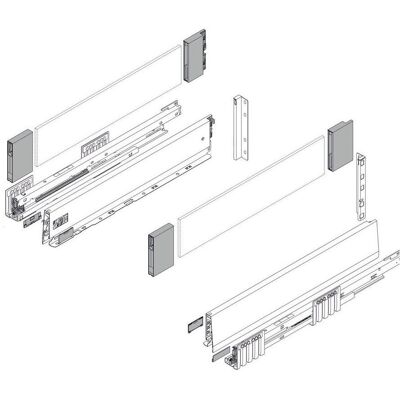 Blum, Schubladenauszüge, Frontschubkasten Komplett-Set Merivobox M/E für Müllanwendungen Blum, Schubladenauszüge, Frontschubkasten Komplett-Set Merivobox M/E für Müllanwendungen