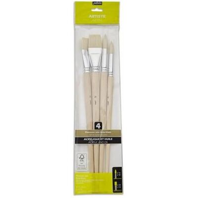 Pebeo, Pinsel, 4 Flache + runde ML-Bürste SBB Pebeo, Pinsel, 4 Flache + runde ML-Bürste SBB