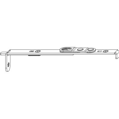 Maco, Drehkippbeschlag, Kantriegel flach unten/oben, für Beschlagsnut, L=180 mm, silber Maco, Drehkippbeschlag, Kantriegel flach unten/oben, für Beschlagsnut, L=180 mm, silber